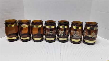 Vintage Siesta Ware Brown Barrel Glass Mugs