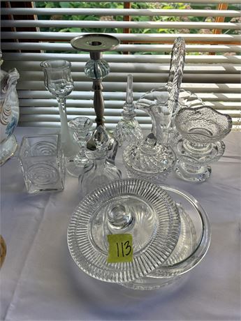 Candle Holders, Glassware