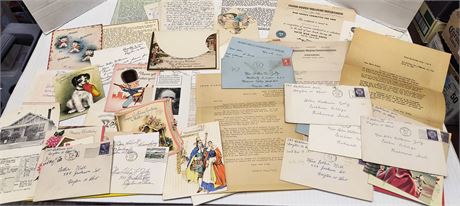 Lot Of Vintage Letters & Misc. Paper Items
