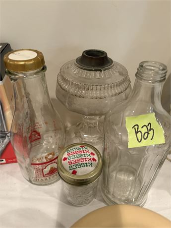 Oil Lamp, Glass Jars