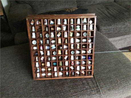 Thimble Collection 100 Pieces in Display Case