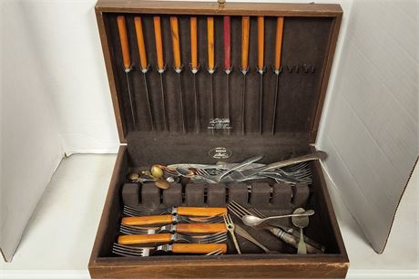 Flatware Box With Flatware. Some Bakelite Handles