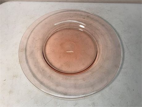 Large Pink Glass Plate