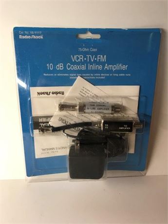 VCR TV FM 10dB Coaxial Inline Amplifier