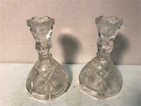 Glass Candlestick Holders