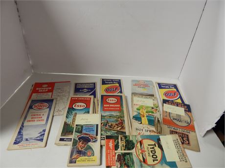 Flat Of Vintage Road Maps