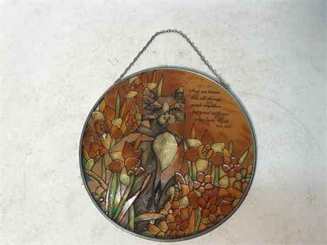 Rom. 8:28 Stain Glass Cat