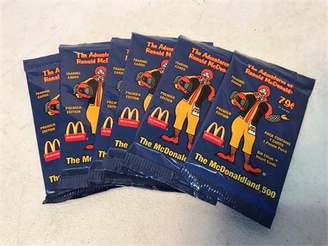 6 Packs of 1996 McDonaldland 500 Trading Cards