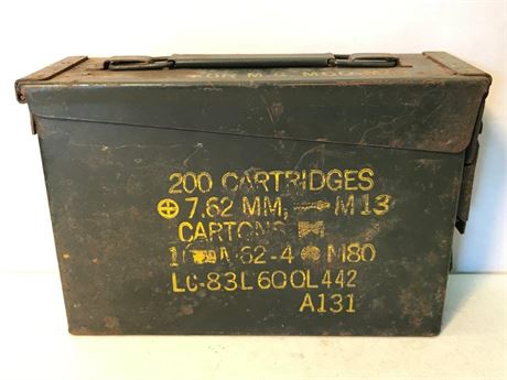 Vintage 80's US Military Ammo Can 7.62mm Nato M80 Cartons M13