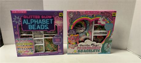 New Unicorn Magic Friendship Bracelets & Glitter Glow Alphabet Beads Craft Kits