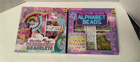 New Unicorn Magic Friendship Bracelets & Glitter Glow Alphabet Beads Craft Kits