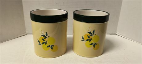 2 Lemon & Floral Utensil Crock