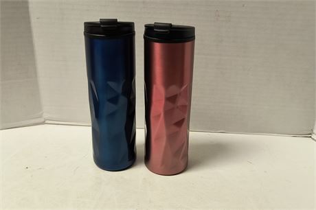2 New Stainless Steel Tumblers