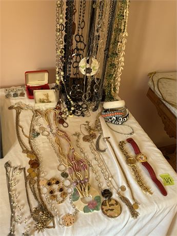 Jewelry Lot, Necklaces, Watches (Necklace Display NOT INCLUDED