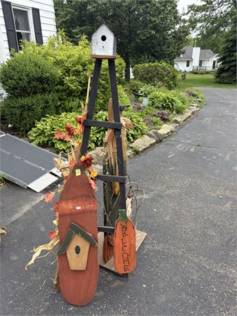 Fall Decor, Bird House, Scarecrow