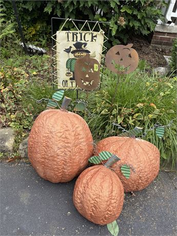 Fall Decor, Metal Pumpkins