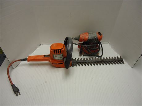 Black & Decker Corded Electric Hedge Trimmer & Black & Decker Finish Sander
