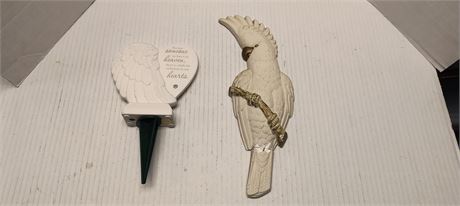 Chalkware Cockapoo Statue. Broken And Repaired & Cemetery Decoration