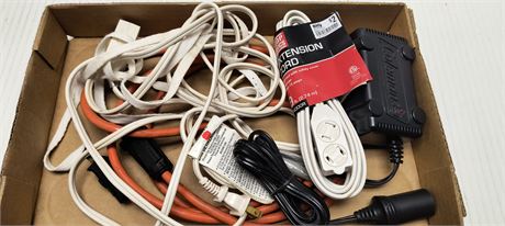 Flat Of Extension Cords & Coleman Power Supply Adapter For Coleman Cooler