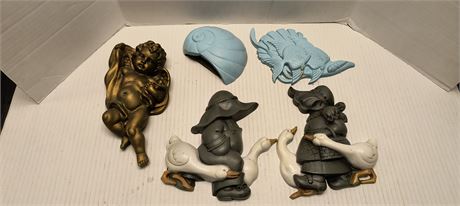 Vintage Burwood Plastic Wall Decor & Cupid Wall Decoration