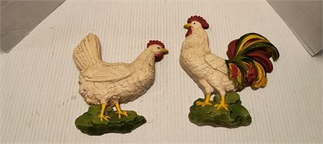 Vintage Homco Rooster & Chicken Wall Decor