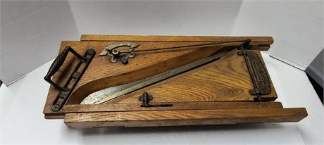 Arcadia Manufactory Co. Vintage Cast Iron & Oak Meat Slicer