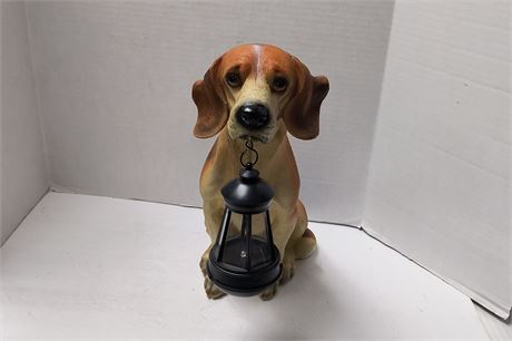 Dog With Light Statue