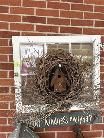 Window Decor, Grapevine, Birdhouse