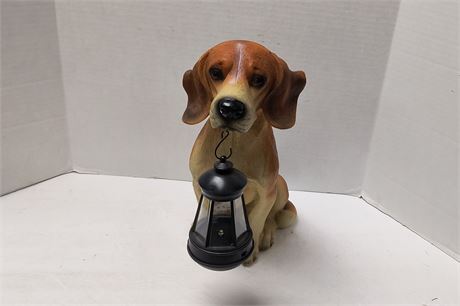 Dog With Light Statue