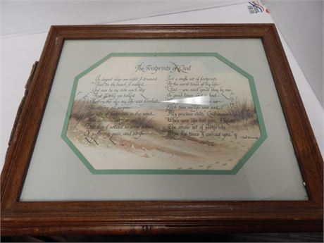 Footprints Of God Wood Framed Picture & Picture Frames