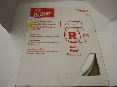 Project Source White Round Toilet Seat. NEW