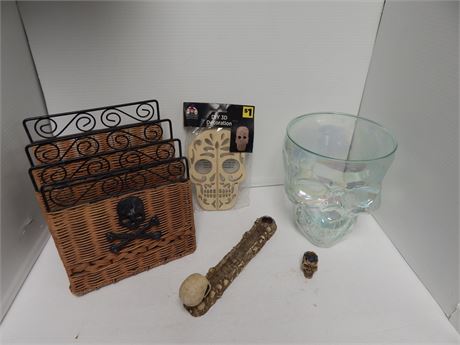 Flat Of Various Skull Items