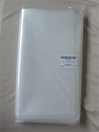50 Uline Poly Bags 14 x 16 NEW