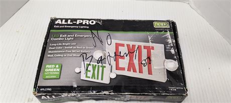 LED Exit And Emergency Combo Light. NO BATTERY