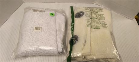 Lot Of Linens & Sheer Curtain