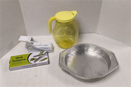 Herb Scissors & Pitcher & Pie Pan & Butter Slicer