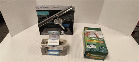 Expandable Sink Caddy & Duck Window Kit & 10" Squeegee Blade