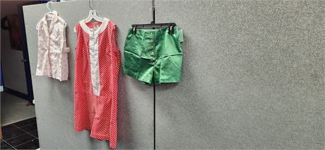 Vintage Montgomery Wards Romper & Vintage Green Shorts & Vintage Shirt