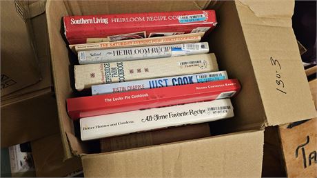 Cookbooks, mystery books