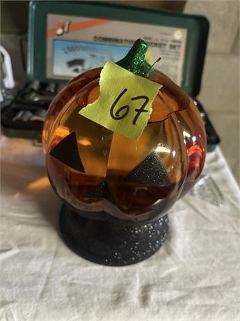Lighted Glass Pumpkin Decor