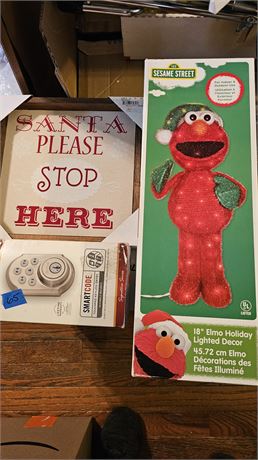 Door lock, sign, Christmas elmo (not tested)