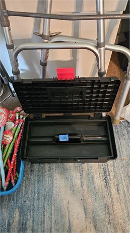 Walker, luggage cart, tool box, giant pencils