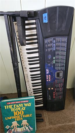 Casio Keyboard, stand, songbook