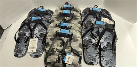 Lot Of Men's Flip Flops. Small 7/8 & Medium 9/10 & Large 11/12