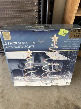 Lighted Spiral Tree Set