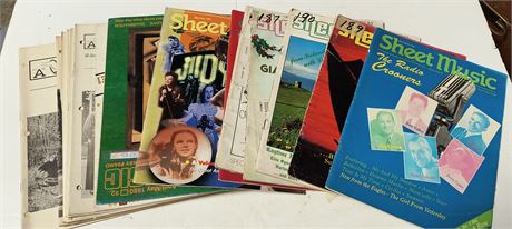 Flat Of Various Sheet Music & A Quail Call Magazines