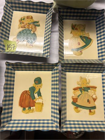 Vintage Metal Dutch Art Trays