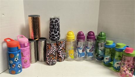 Flat Of Various Water Bottles