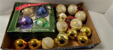 Flat Of Vintage Christmas Ornaments