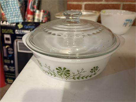 Vintage Glassbake Baking Dish, Divided Dish